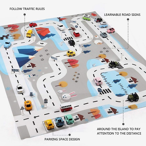 Tapis Enfant Chambre Tapis De Jeu Antidérapant Pour Enfants, Tapis De Jeu Pour La Conduite De Voitures Jouets, Tapis De Ville, Tapis éducatif Pour Enfants, Garçons Et Filles, Tapis De Voiture Sur